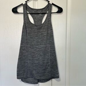 C9 by Champion Duo Dry Women's Gray Black Space Dye Stripe Racerback Tank Top XS